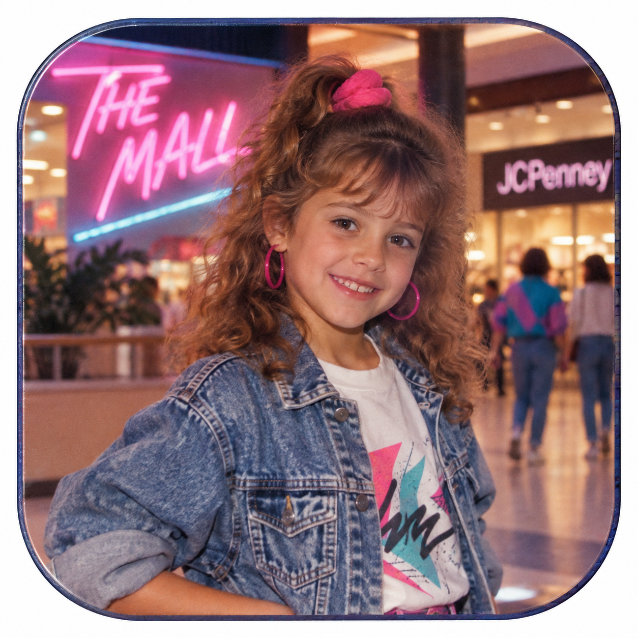 1980s Mall Fashion Portrait — Authentic Child Likeness