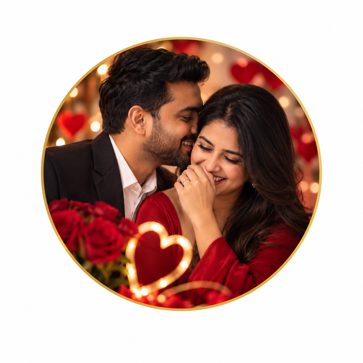 Whispered Laughter" — Editorial Valentine's Day Couple Portrait
