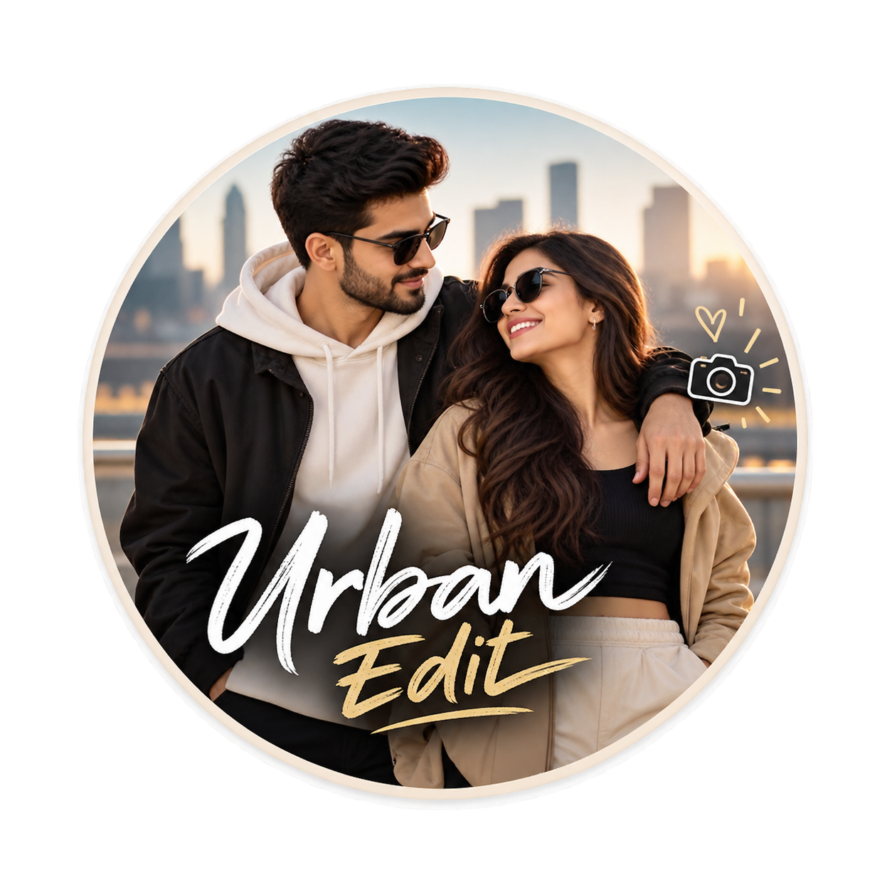 Urban Edit" — Coordinated Streetwear Couple Portrait for Social Media
