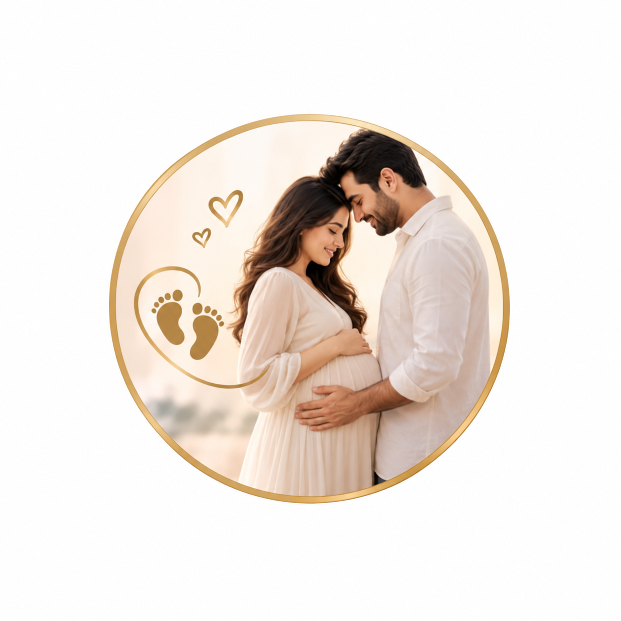 Tender Beginnings: A Sophisticated Couple's Pregnancy Announcement Portrait
