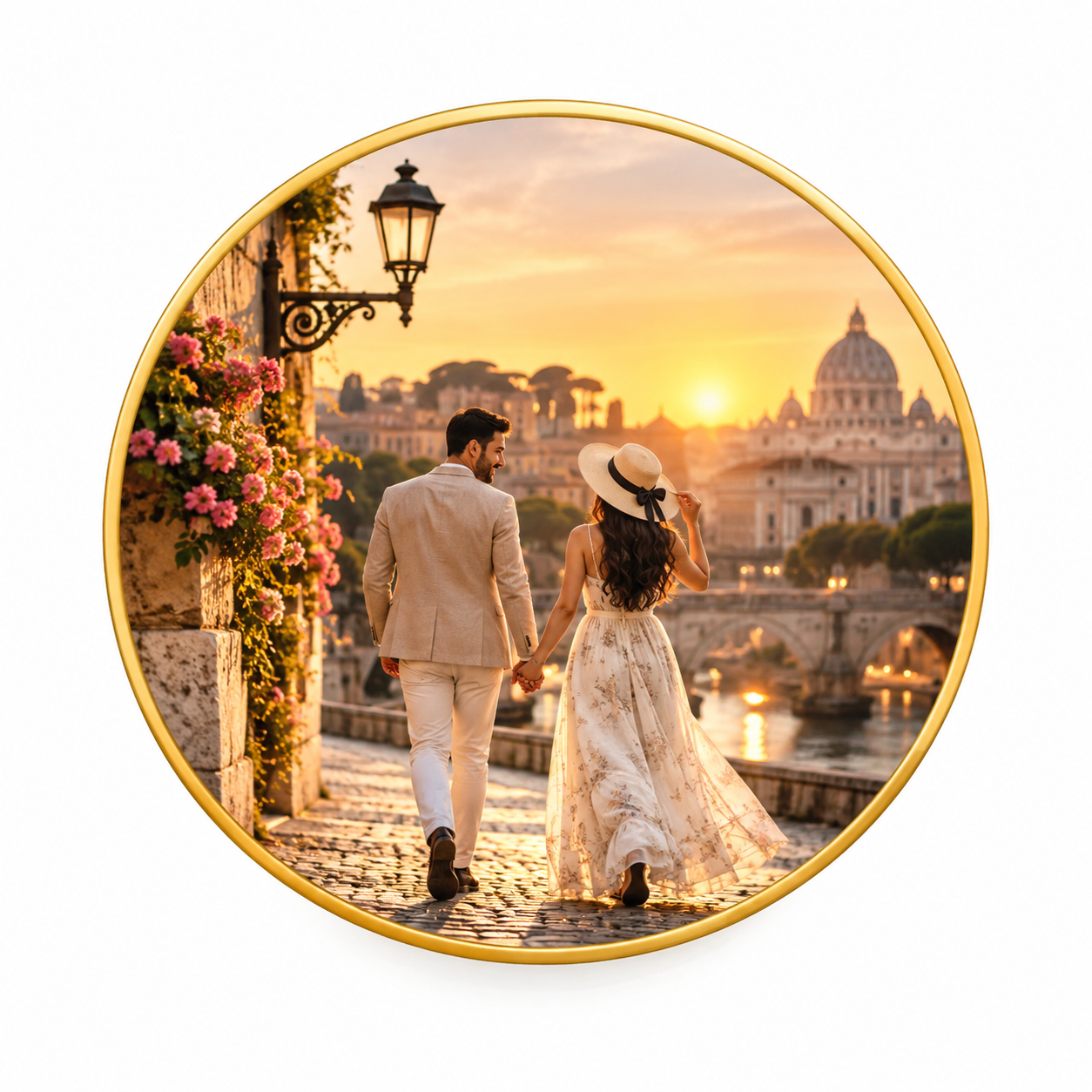 Golden Hour Vows" — A Sunrise Stroll Through Old Europe