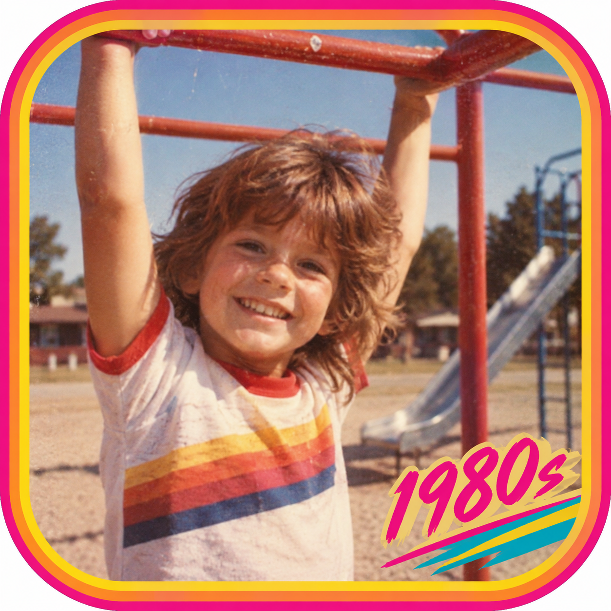 Authentic 1980s Retro Playground Portrait