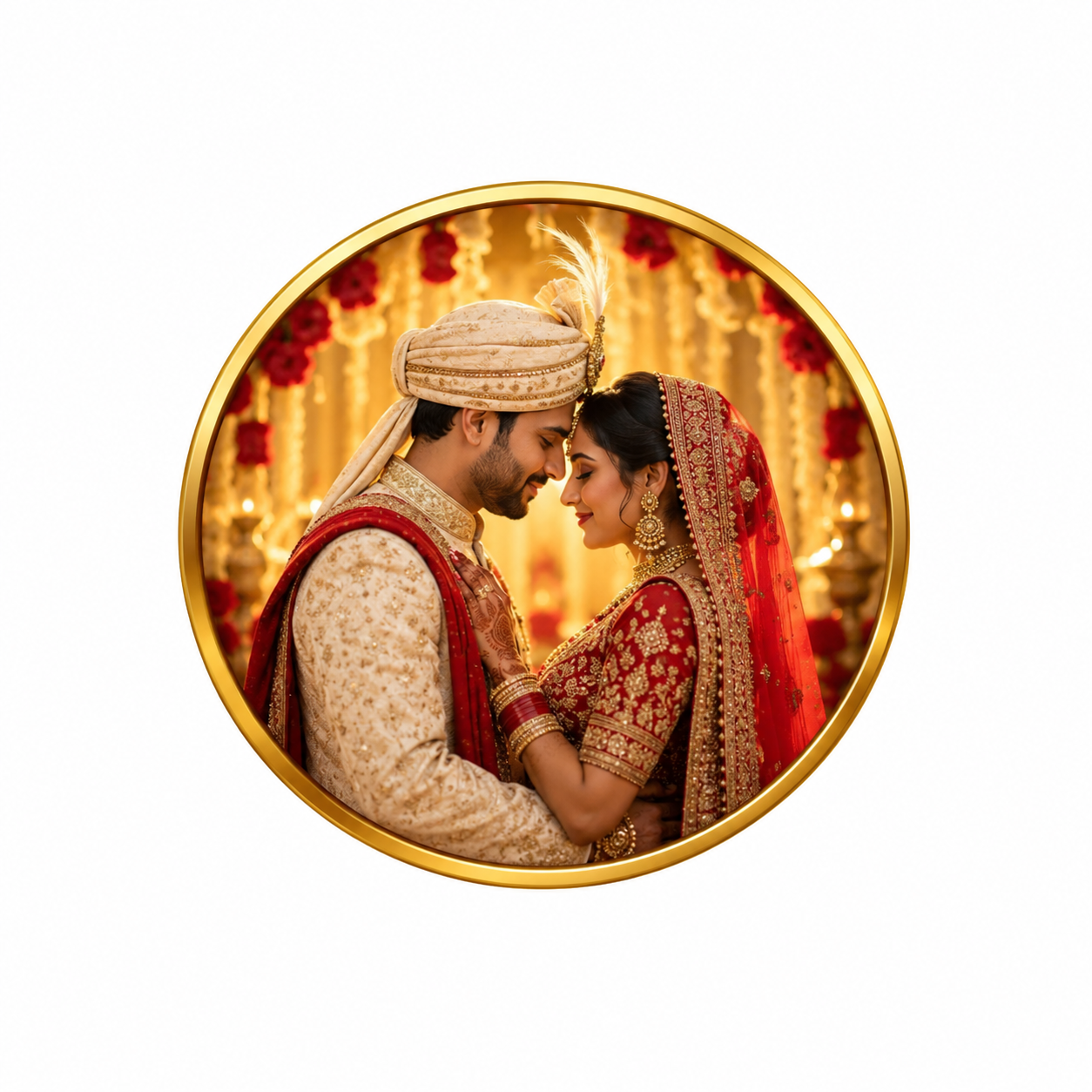Eternal Vows – An Opulent Traditional Indian Wedding Portrait"