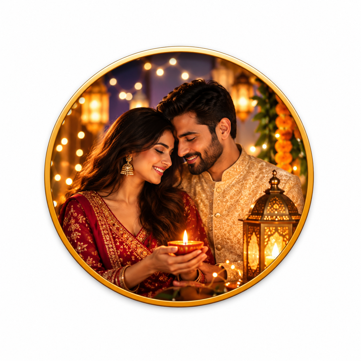 Diwali Radiance: Editorial Couple Portrait Generation Prompt