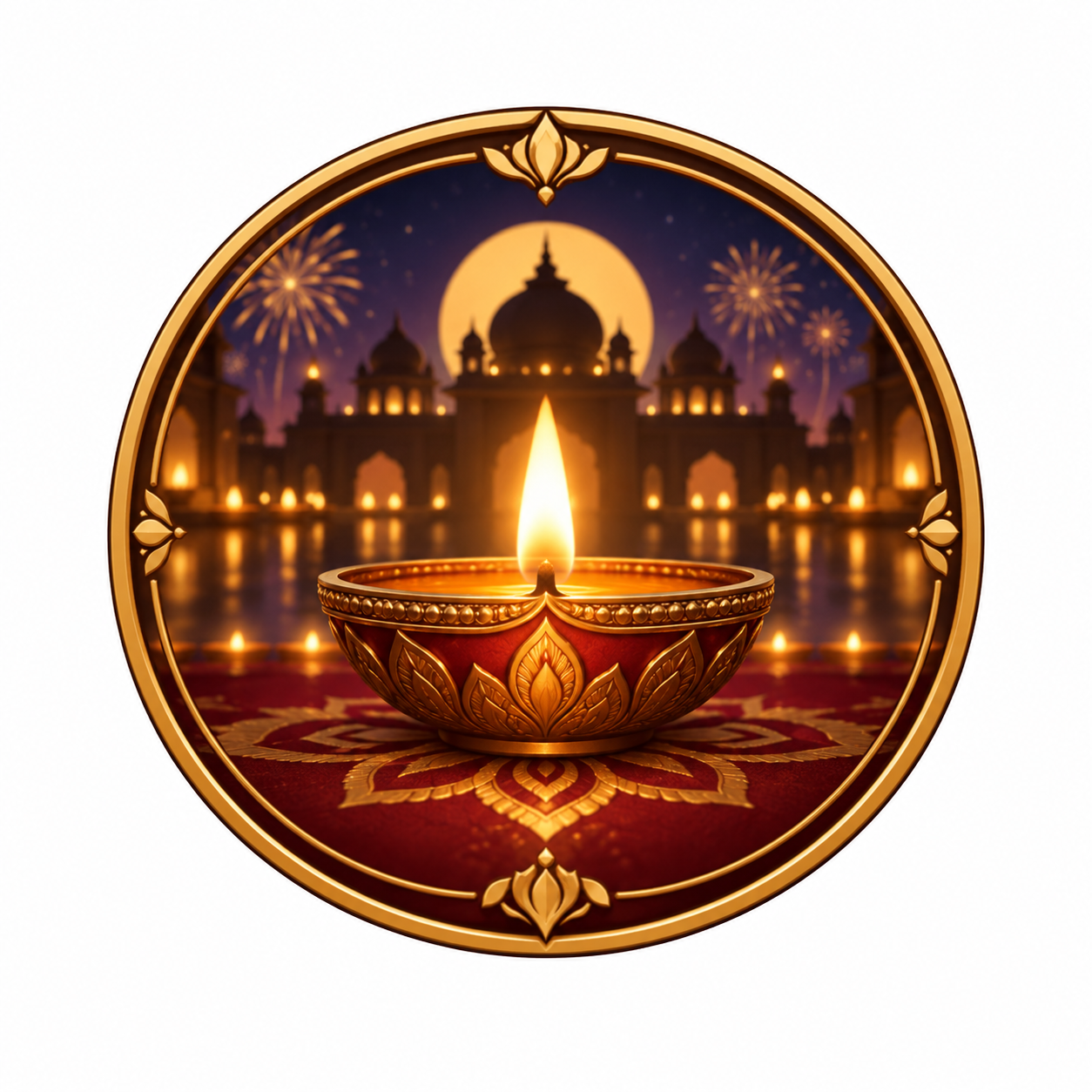 "Eternal Diya: A Regal Diwali Portrait"