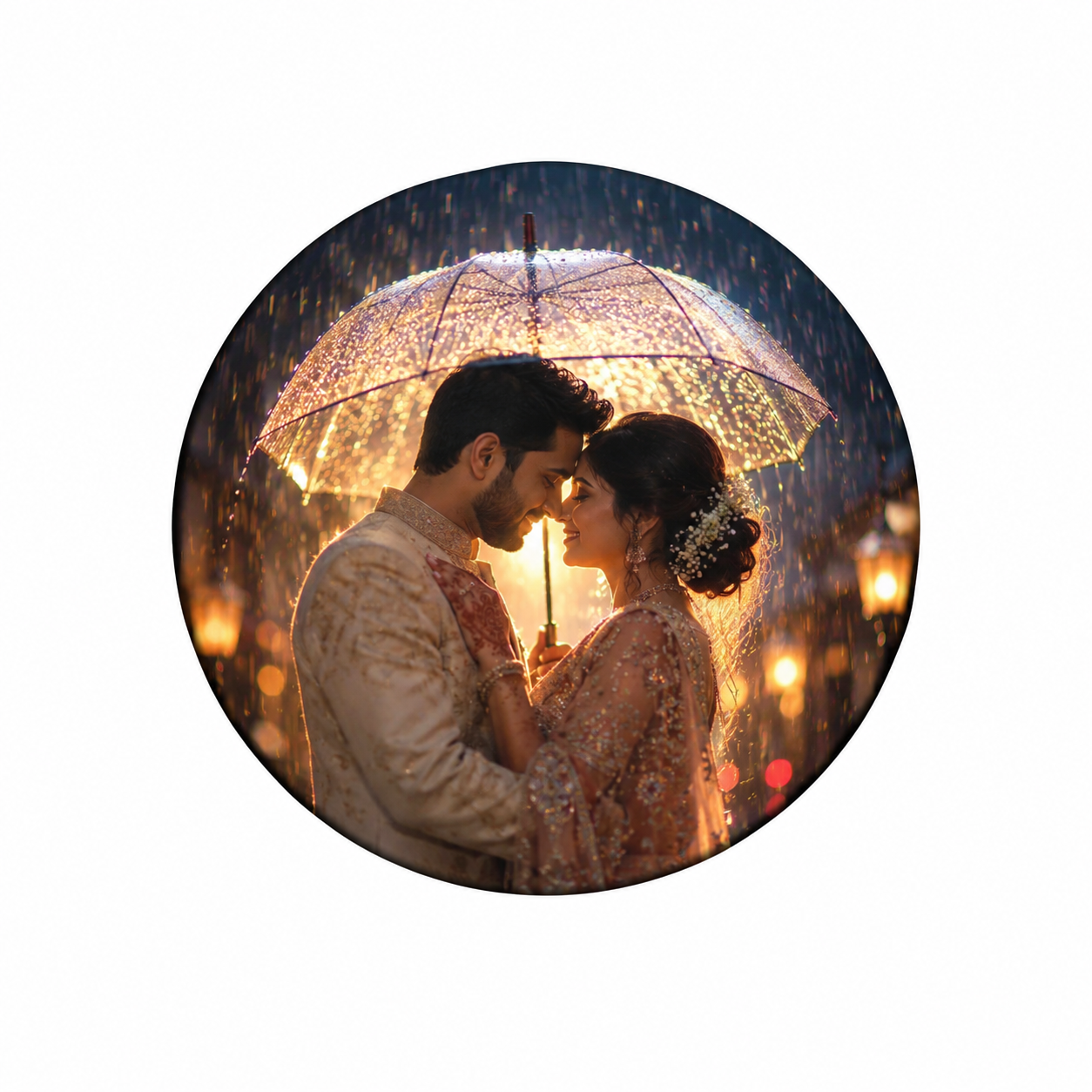 Rainlit Vows: A Cinematic Wedding Portrait in the Rain