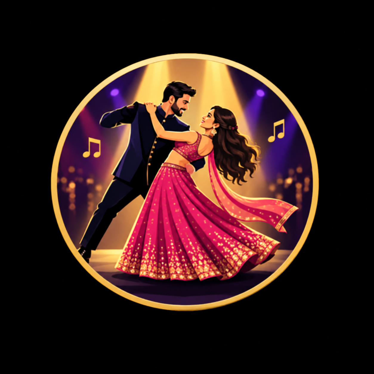 Sangeet Spotlight: Dynamic Couple Dance Portrait