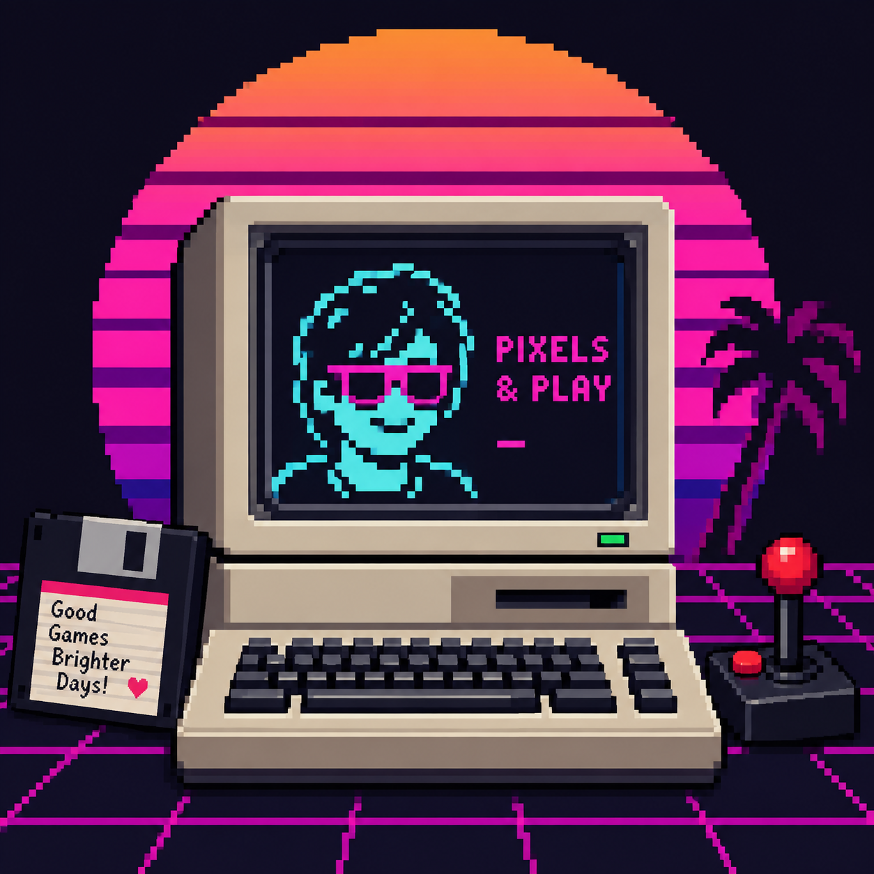 "Pixels & Play: A Retro '80s Computer Portrait"