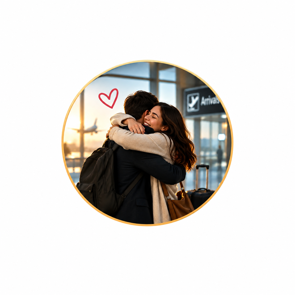The Moment We Meet Again" — Authentic Long-Distance Reunion Portrait